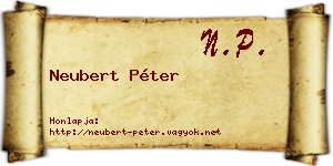 Neubert Péter névjegykártya